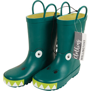 Kids Dino Wellingtons - Green / Size 2