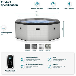 Wave Como, 6-Person Eco Foam Spa, Integrated Heater by Wave