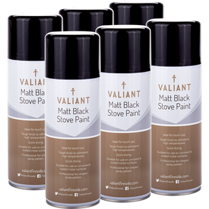 Heat Resistant Restoration Spray Paint for Stoves and BBQs Matte Finish - Black by Valiant