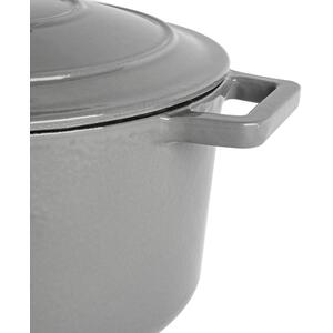 4.5L Cast Iron Enameled Casserole Dish Self Basting Dutch Oven - Slate Grey by Argon Tableware