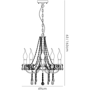 Kyra Ceiling Pendant Chandelier 5 Light Satin Nickel, Crystal - Satin Nickel