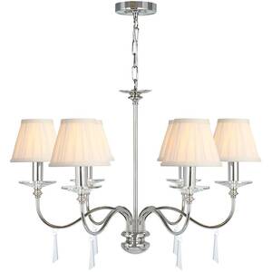 Finsbury Park 6 Light Chandelier Polished Nickel Finish - Shades Not Included - Polished Nickel
