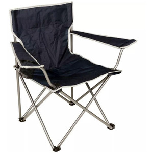 Folding Outdoor Camping Fishing Garden Chair - Black by Faboer