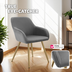 Dining Chair Scandi - Padded Boucle Cover, High Backrest by tectake