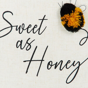 Sweet as Honey Cushion - White and Black