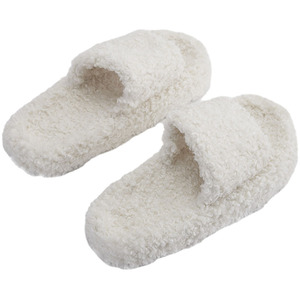 Soft Plush Open-Toe Cotton Slippers by Livingandhome