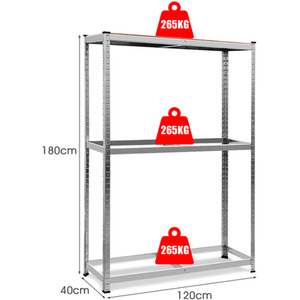 Costway 120 x 40 x 180CM Tire Rack Storage Tire Garage Storage - Silver by Costway