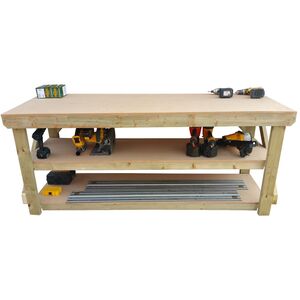 Mdf Top Workbench With Double Shelf by Arbor Garden Solutions