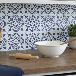 Jamila Blue Self-Adhesive Wall Tiles (6 Tiles) - Blue by d-c-fix