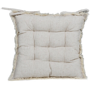 Fringed Bohemia Seat Pad - Natural