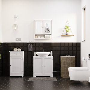 Priano 1 Door 1 Drawer Freestanding Cabinet - White by Vida Designs