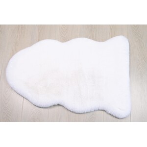 Deluxe Faux Rabbit Fur Rug - White