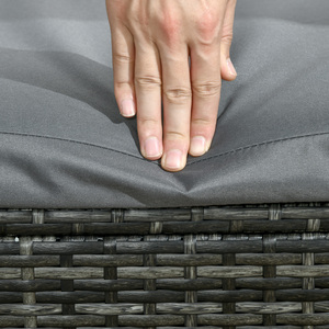 Outsunny Single PE Rattan Sun Lounger with Adjustable Back - Grey by Outsunny