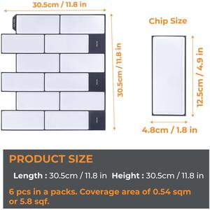 Metro Glossy 3D Stick on Tile Sticker - White by Walplus