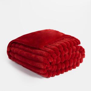 Faux Fur Thick Rib Throw by OHS