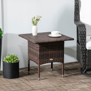Outsunny All Hand Woven PE Rattan Outdoor Coffee Table - Brown by Outsunny