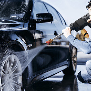 Electric Cordless Handheld Pressure Washer with 2 Batteries - Black by Livingandhome