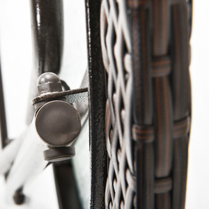 Outsunny Folding Round Tempered Glass Metal Table - Brown by Outsunny