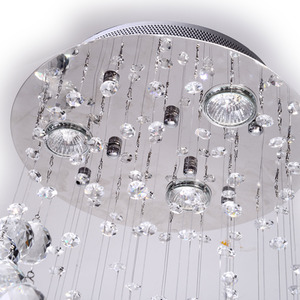 HOMCOM Crystal Chandelier Ceiling Light - Silver by HOMCOM