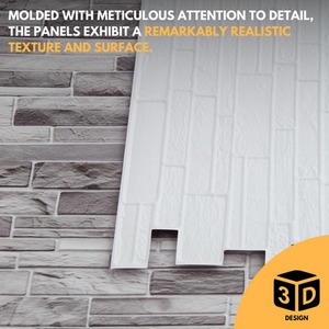3D Wall Panels (96x48 cm) PVC Cladding Panel Stone Effect by NOVECRAFTO