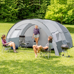Tent Roskilde - 6 Person - Mixed Grey by tectake