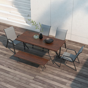 Outsunny Rattan Garden Chairs Set of 4, Stackable Outdoor Armchair by Outsunny