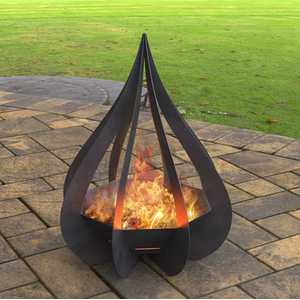 Tear Drop Fire Pit - Black by Laser Hut