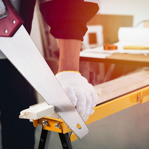 2 Saw Horses Saw Rack - Yellow by Costway