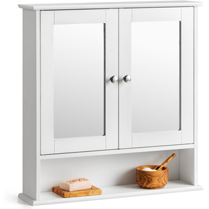 Bathroom Double Mirror Wall Cabinet - White by Christow