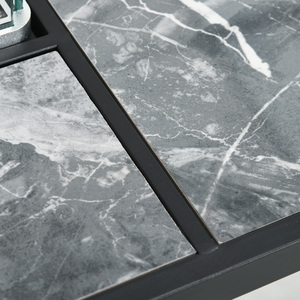 Outsunny 50,000 BTU Marble Desktop Rattan Gas Fire Pit Table - Black by Outsunny