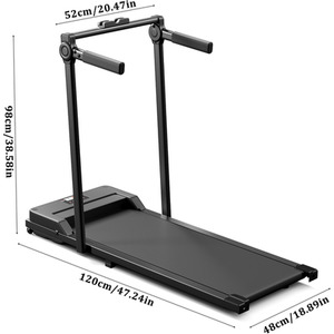 Foldable Low-Noise Home Walking Treadmill with Phone Holder - Black by Livingandhome