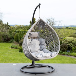 Oakley Swing Single Egg Pod Chair - Light Grey - Light Grey by Artemis Home