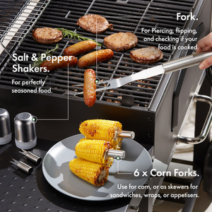 25 Piece with Metal Storage Case BBQ Tools Set - Silver by VonHaus