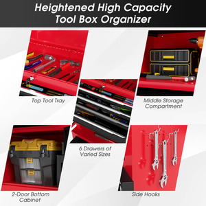 3-in-1 Tool Storage Cabinet Rolling Tool Chest by Costway