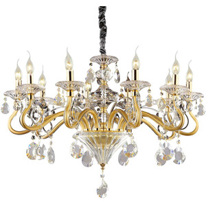 Negresco 10 Light Chandelier Gold Finish, E14 - Gold
