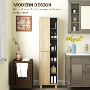 HOMCOM Tall Bathroom Cabinet with 6 Open Compartments and 6 Shelves by HOMCOM