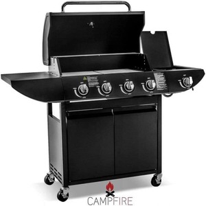 Campfire 4 plus 1 Series Gas Barbecue with Sideburner - Black by Campfire
