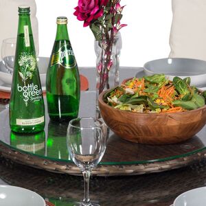 Savannah Round Rattan Patio Dining Set - Brown / 8 by Giardino