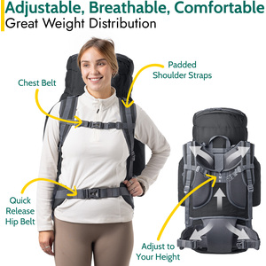 Tatra Hiking Backpack - Black / 80cm by Trail