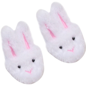Sophias by Teamson Kids White Bunny Slippers with Rabbit Ears for 18