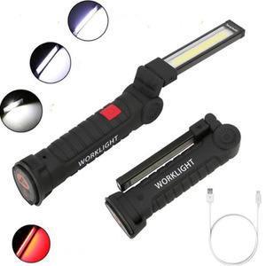 Set of 2 Rechargeable USB Handheld Flashlight - Black