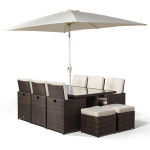Giardino Rattan Cube Dining Set - Brown / 6 by Giardino