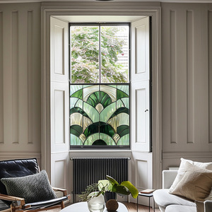 Albonese Art Deco Stained Glass Privacy Window Film by Creative Printing Solutions