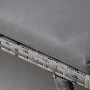 Outsunny Wicker Convertible Sofa Bed Rattan Chaise - Grey by Outsunny