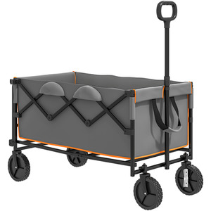 Outsunny 160L Folding Wagon w Adjustable Handle by Outsunny