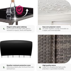 Rattan Garden Furniture Set 61 With Protective Cover by tectake