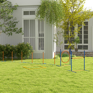 PawHut 8 Piece Dog Agility Equipment Set, Outdoor Agility Kit for Pets - Orange by PawHut