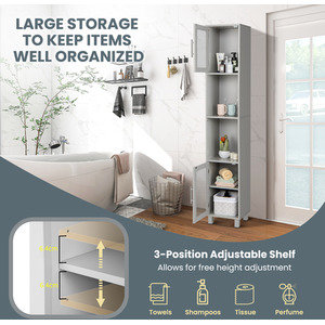 Slim Tower Cabinet - Grey by GAINOOM