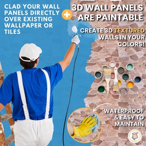 3D Wall Panels (96x48 cm) PVC Cladding Panel Wild Stone Effect by NOVECRAFTO