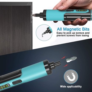 Electric Screwdriver with 33 Magnetic Bits Set - Black